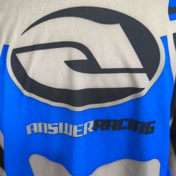 Answer Racing XL Y2K Motocross Jersey Blue & Gray Long Sleeve Lightweight - Picture 8 of 14
